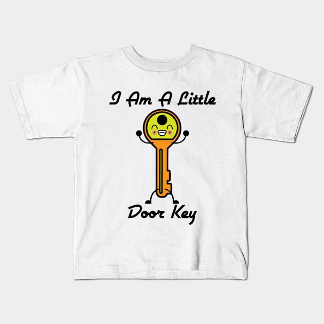 Little Door Key Funny Dorky Cute Kawaii Kids T-Shirt by Mellowdellow